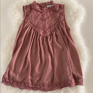 A Dip of Darling Dusty Rose Medium High Neck Tank